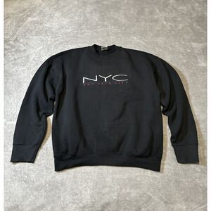 Vintage NYC New York City Crewneck Sweatshirt Men’s Large Black Y2K